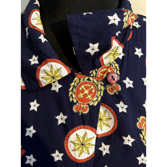 Vintage 90s Pendleton Nautical Print Short Sleeve Collared Button Up Shirt Sz 16 - Picture 6 of 7